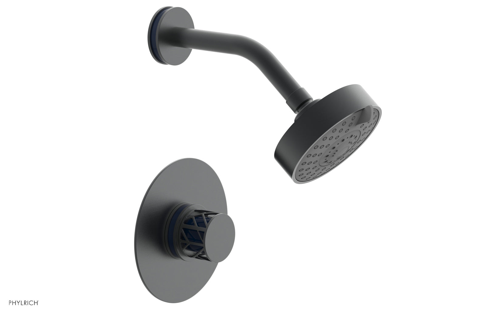 JOLIE Pressure Balance Shower Set - Round Handle with "Navy Blue" Accents 222-21