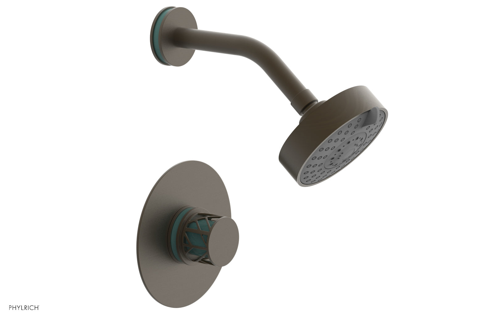 JOLIE Pressure Balance Shower Set - Round Handle with "Turquoise" Accents 222-21
