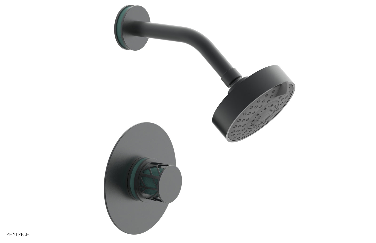 JOLIE Pressure Balance Shower Set - Round Handle with "Turquoise" Accents 222-21