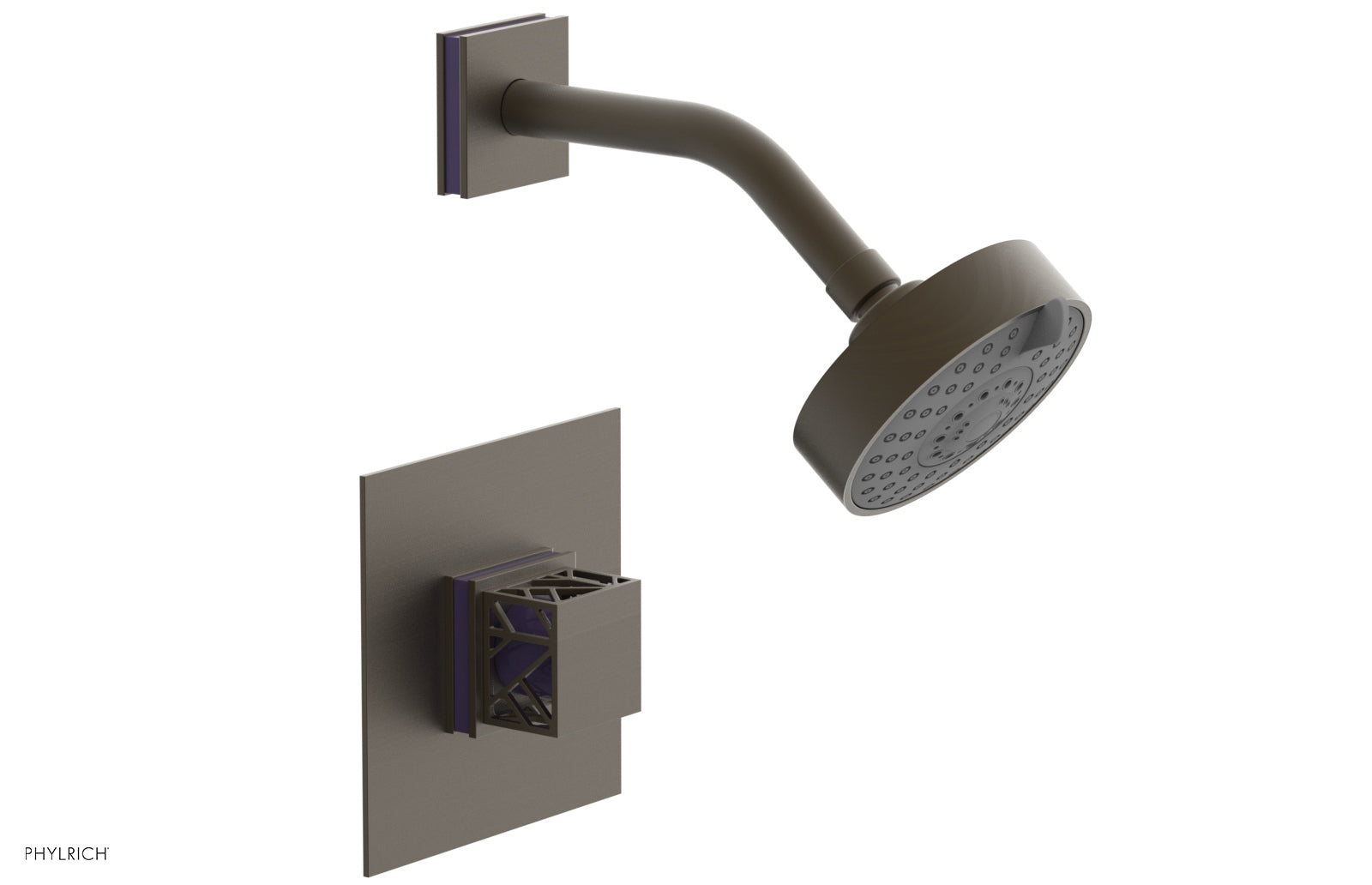 JOLIE Pressure Balance Shower Set - Square Handle with "Purple" Accents 222-22