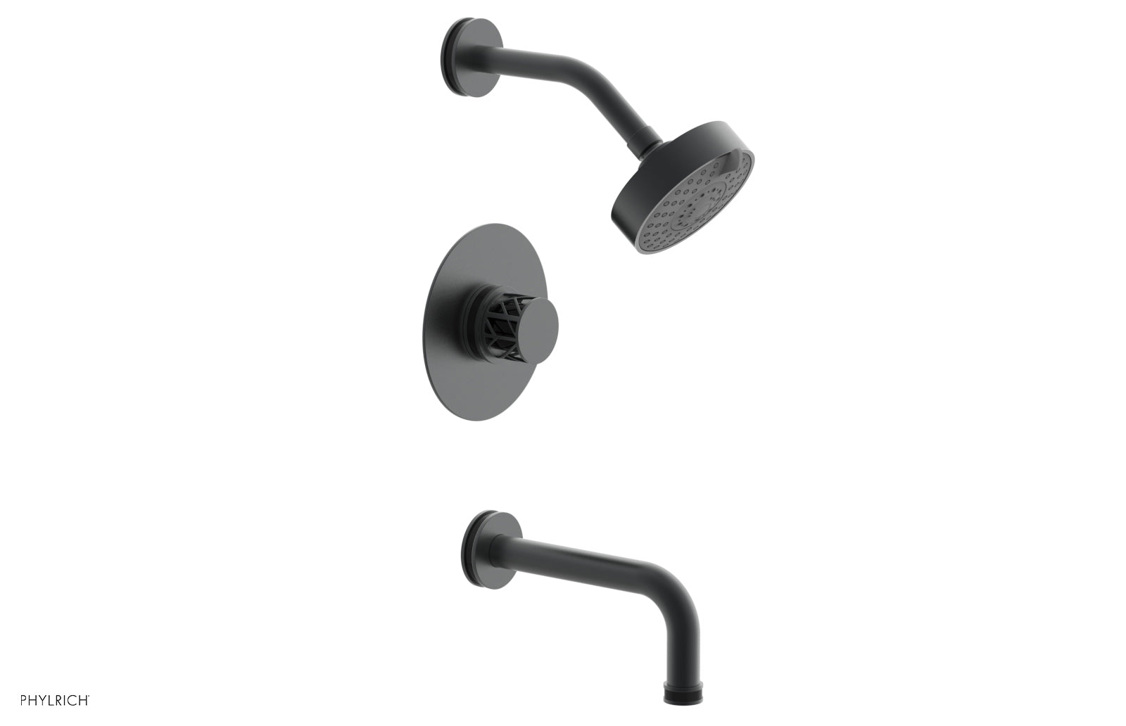 JOLIE Pressure Balance Tub and Shower Set - Round Handle wth "Black" Accents 222-26