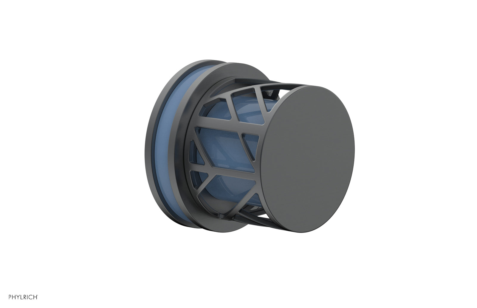 JOLIE Volume Control/Diverter Trim - Round Handle with "Light Blue" Accents 222-35