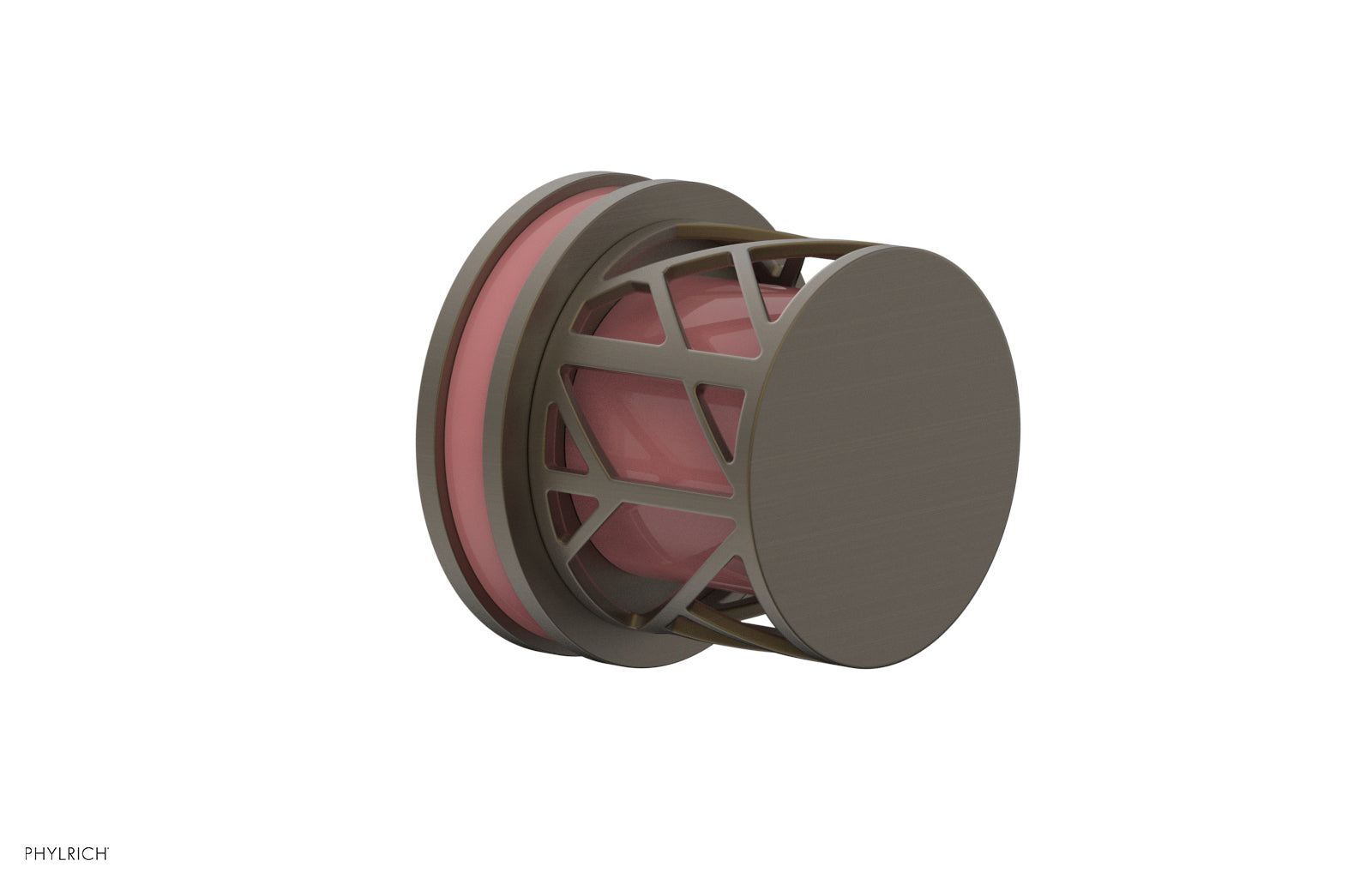 JOLIE Volume Control/Diverter Trim - Round Handle with "Pink" Accents 222-35