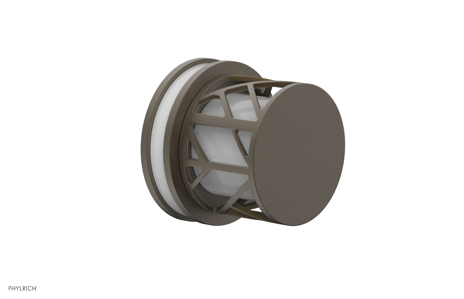 JOLIE Volume Control/Diverter Trim - Round Handle with "White" Accents 222-35