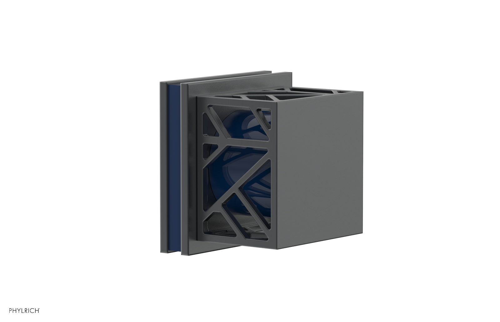 JOLIE Volume Control/Diverter Trim - Square Handle with "Navy Blue" Accents 222-36