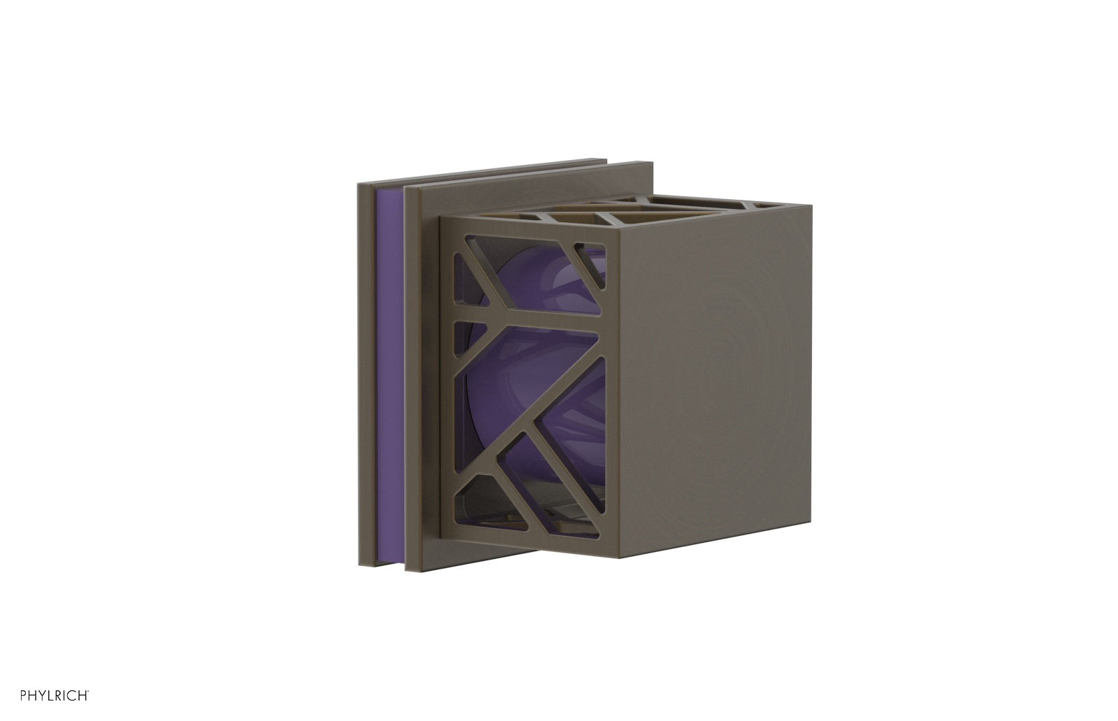 JOLIE Volume Control/Diverter Trim - Square Handle with "Purple" Accents 222-36