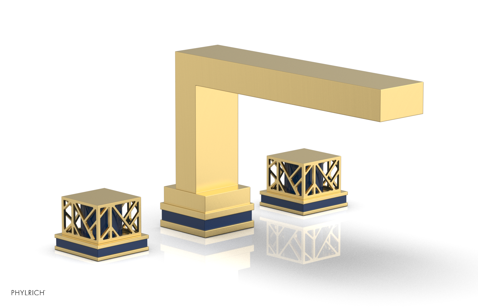 JOLIE Deck Tub Set - Square Handles with "Navy Blue" Accents 222-41