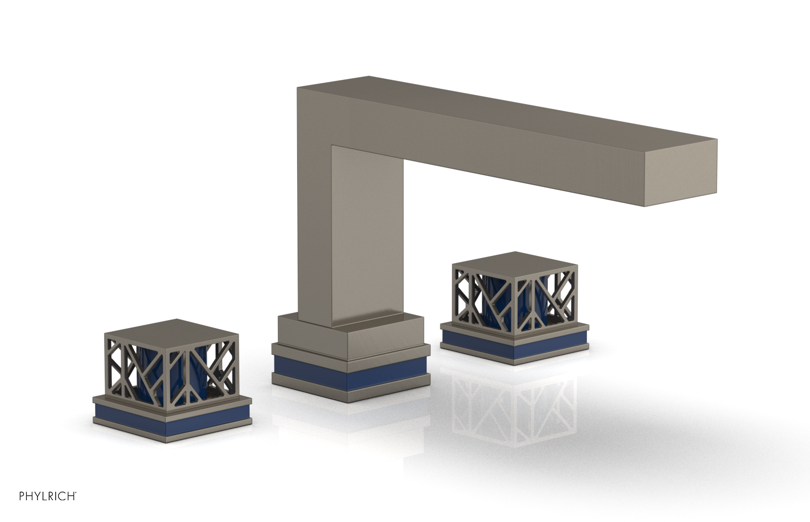 JOLIE Deck Tub Set - Square Handles with "Navy Blue" Accents 222-41