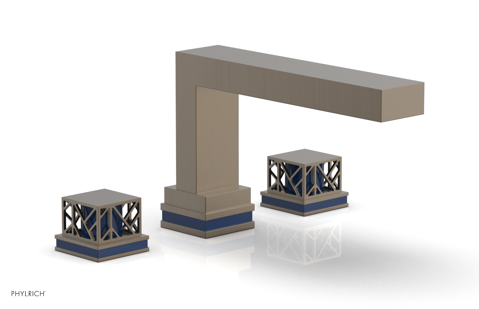 JOLIE Deck Tub Set - Square Handles with "Navy Blue" Accents 222-41