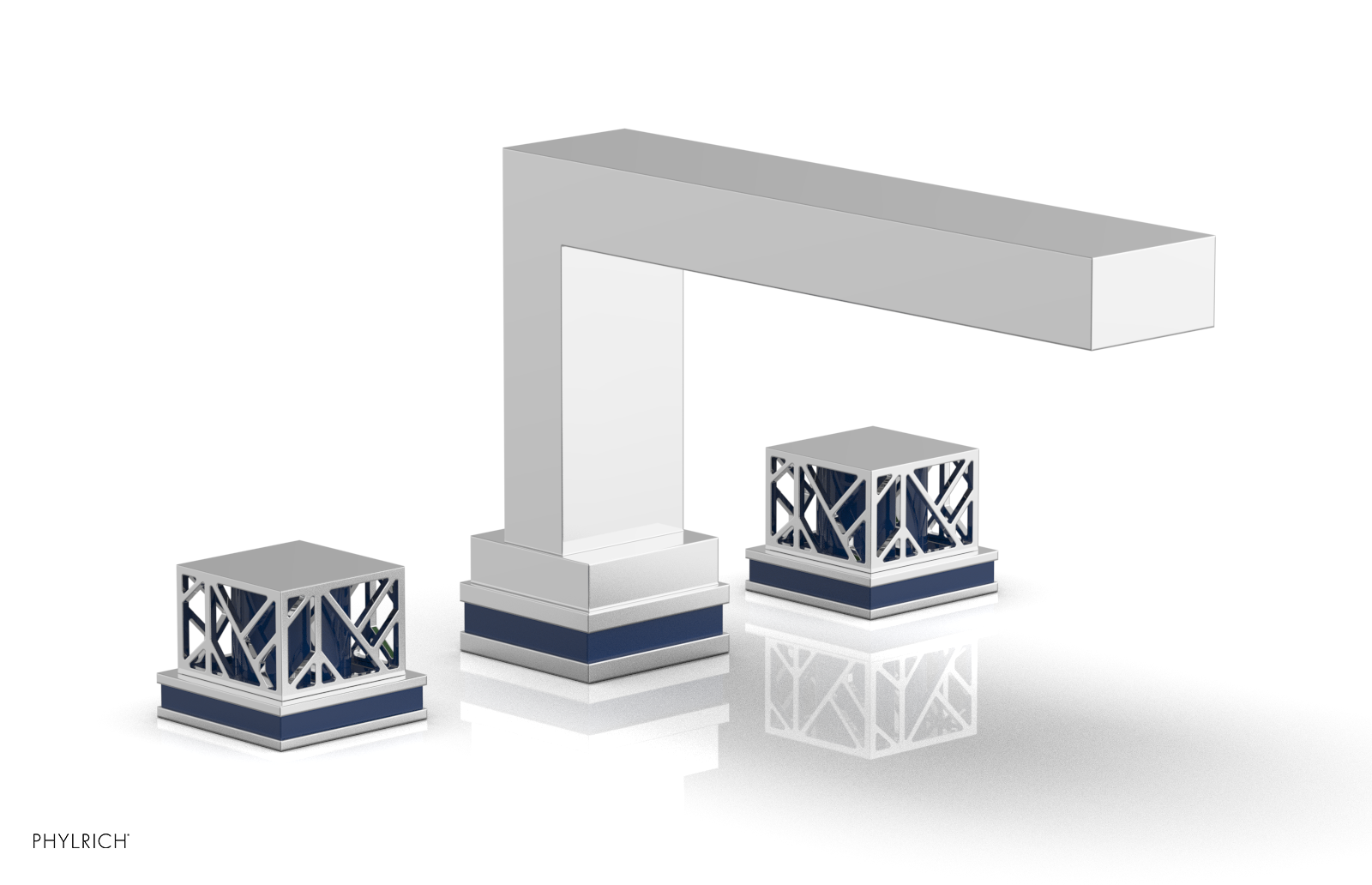 JOLIE Deck Tub Set - Square Handles with "Navy Blue" Accents 222-41