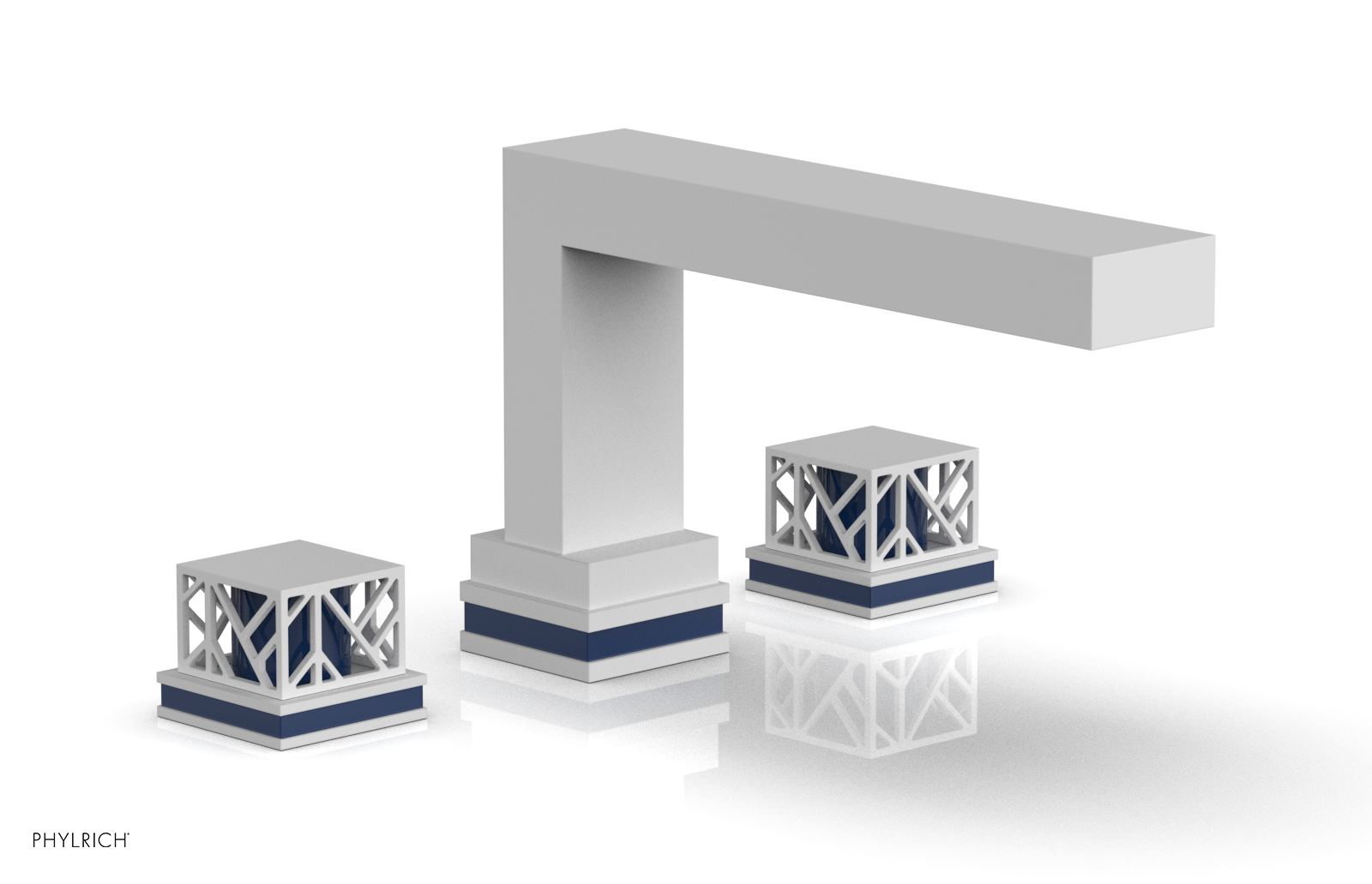 JOLIE Deck Tub Set - Square Handles with "Navy Blue" Accents 222-41