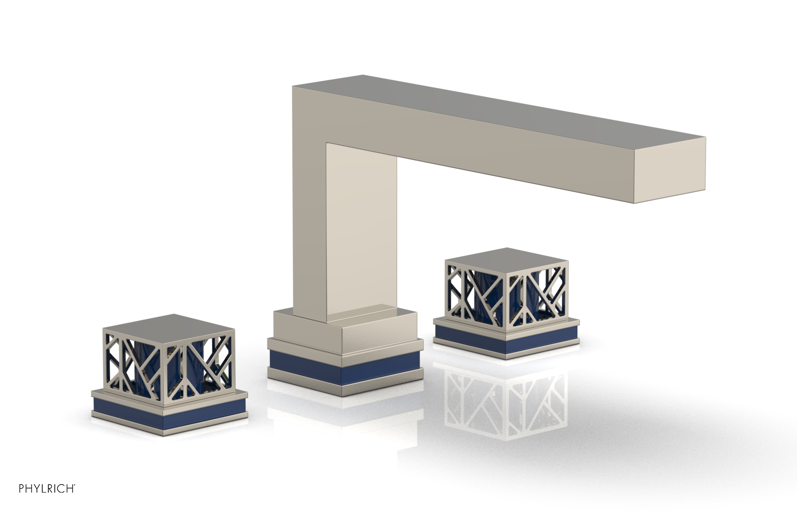 JOLIE Deck Tub Set - Square Handles with "Navy Blue" Accents 222-41