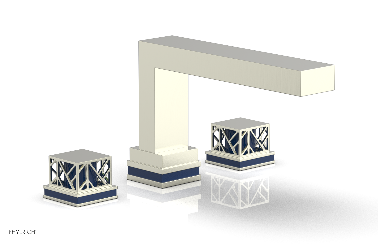 JOLIE Deck Tub Set - Square Handles with "Navy Blue" Accents 222-41