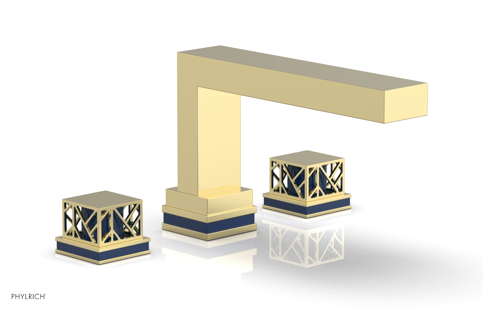 JOLIE Deck Tub Set - Square Handles with "Navy Blue" Accents 222-41