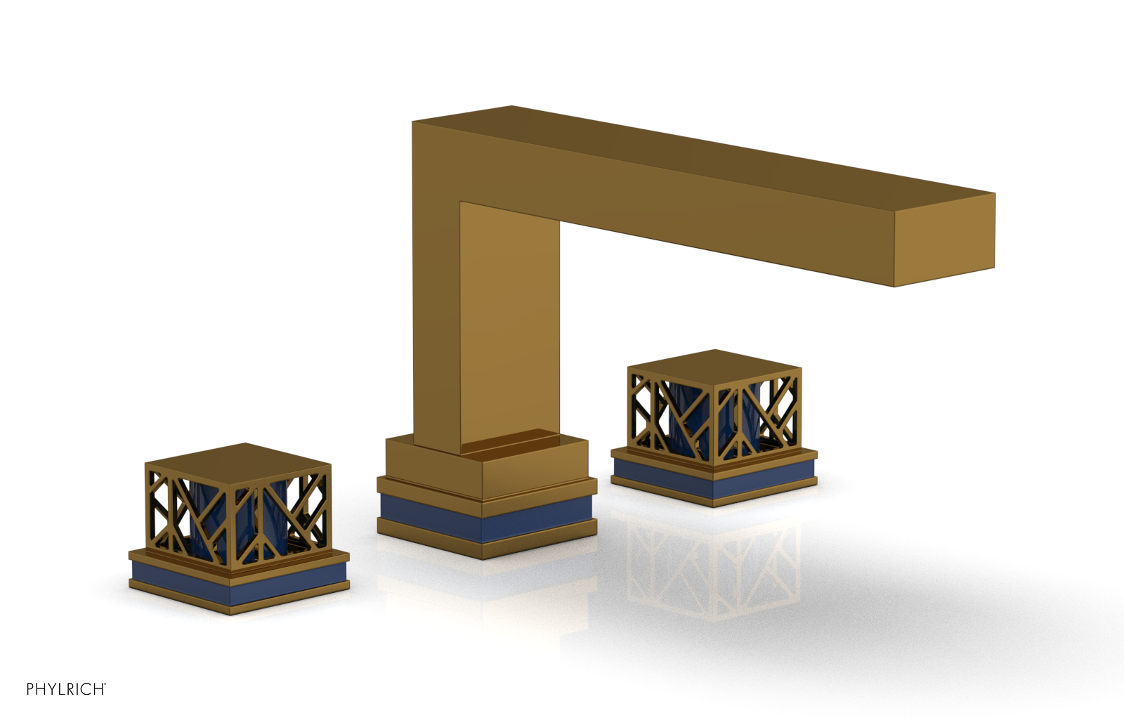 JOLIE Deck Tub Set - Square Handles with "Navy Blue" Accents 222-41