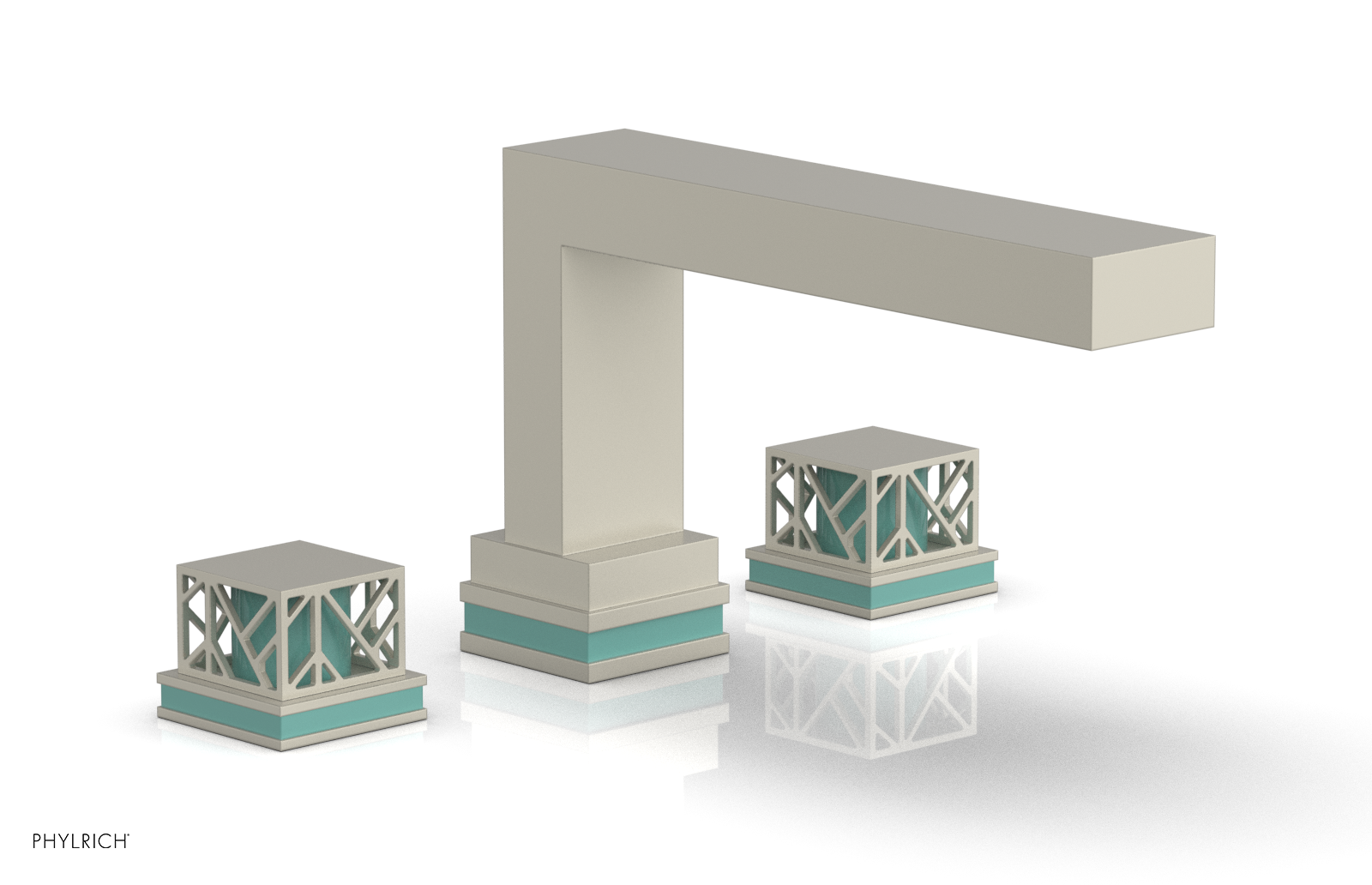 JOLIE Deck Tub Set - Square Handles with "Turquoise" Accents 222-41