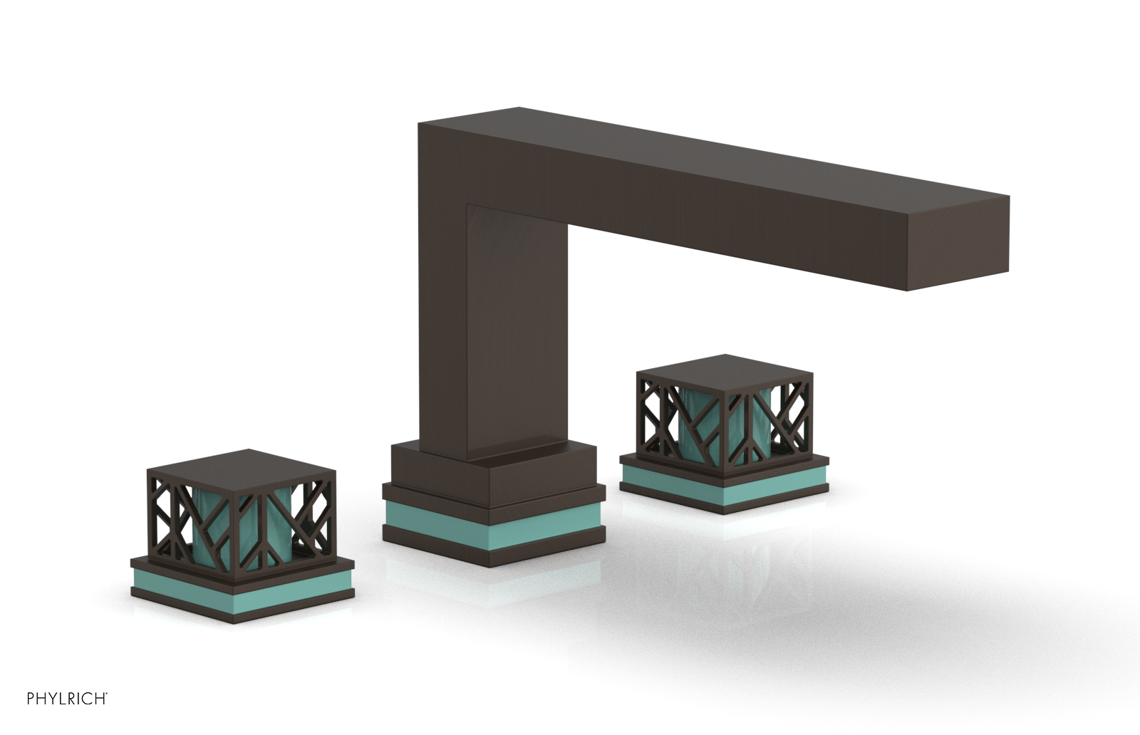 JOLIE Deck Tub Set - Square Handles with "Turquoise" Accents 222-41