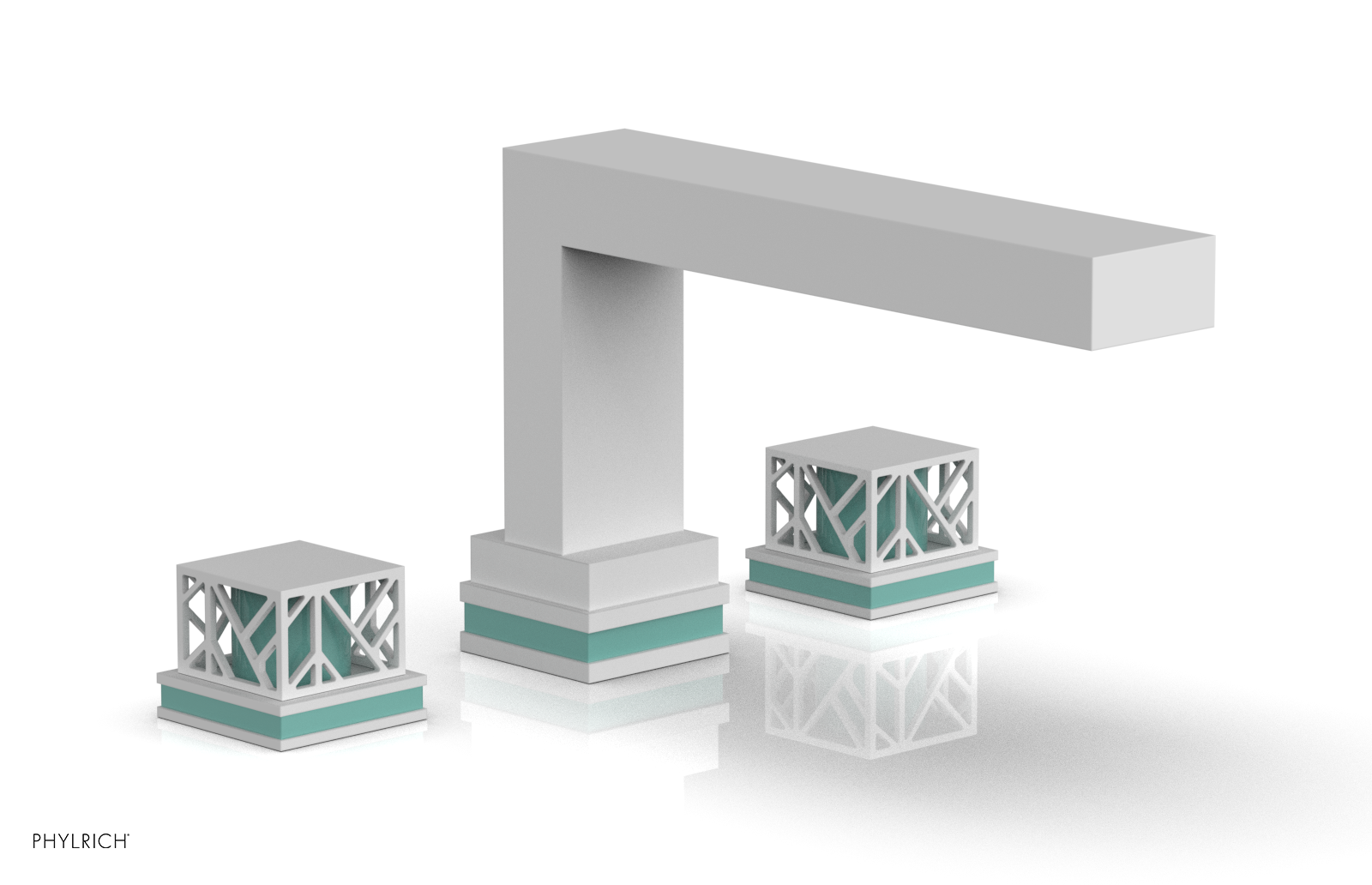 JOLIE Deck Tub Set - Square Handles with "Turquoise" Accents 222-41