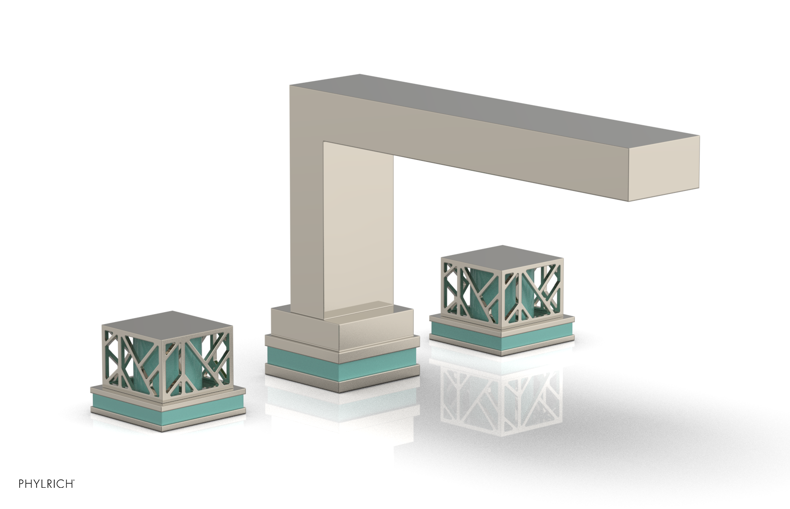 JOLIE Deck Tub Set - Square Handles with "Turquoise" Accents 222-41