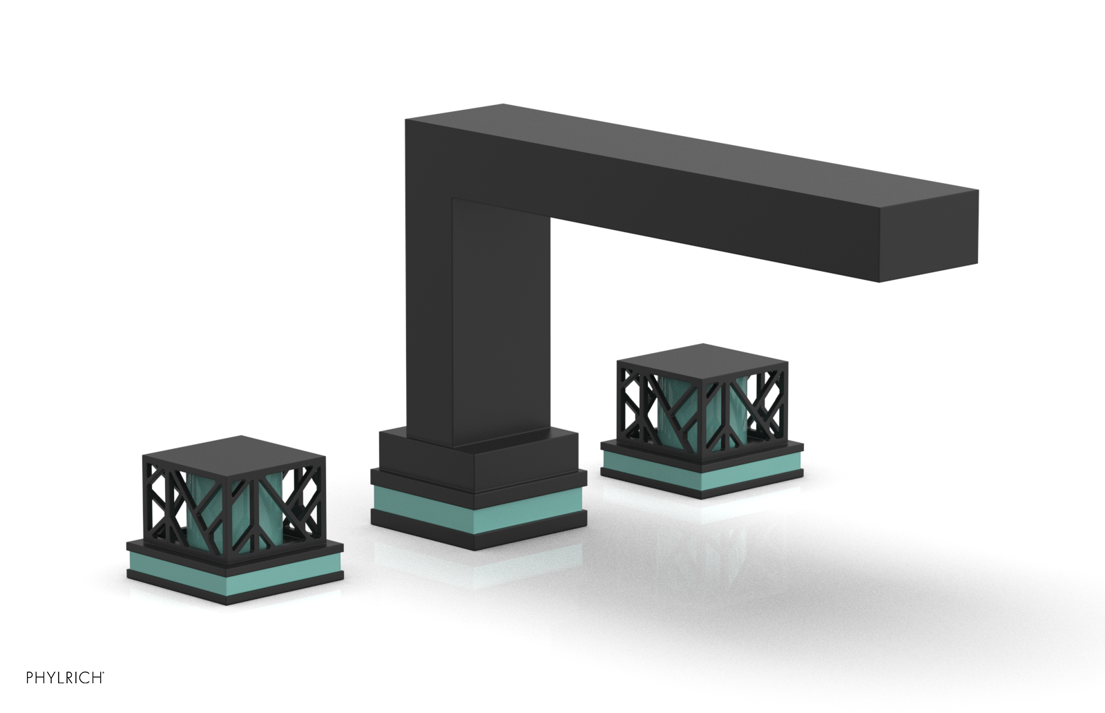 JOLIE Deck Tub Set - Square Handles with "Turquoise" Accents 222-41