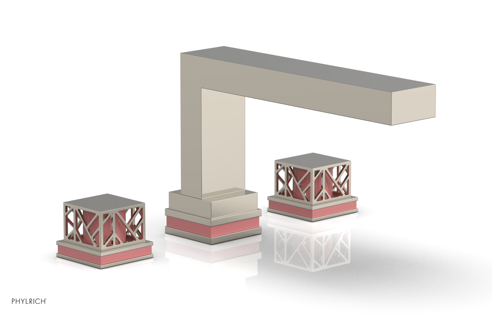 JOLIE Deck Tub Set - Square Handles with "Pink" Accents 222-41