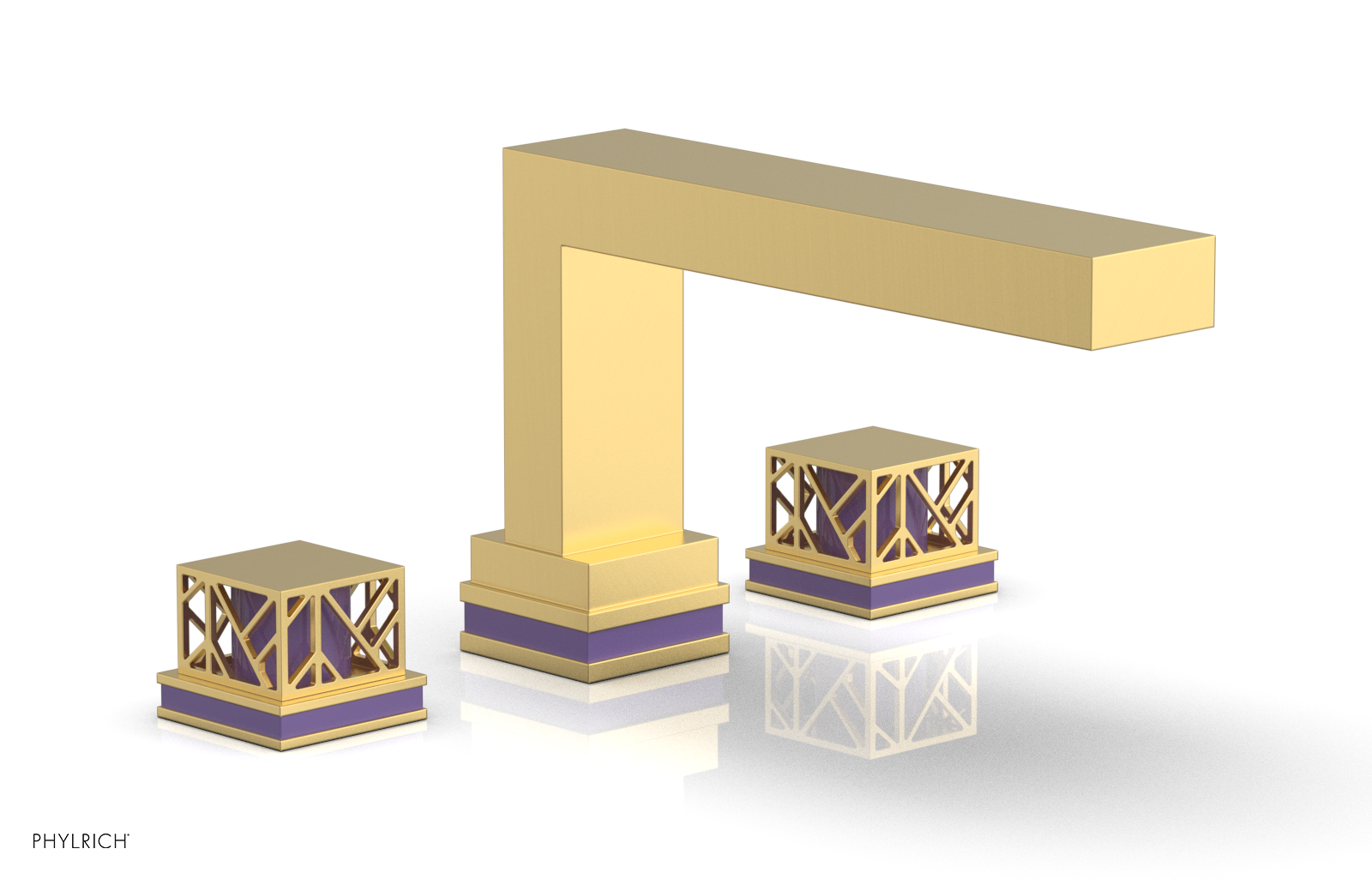 JOLIE Deck Tub Set - Square Handles with "Purple" Accents 222-41