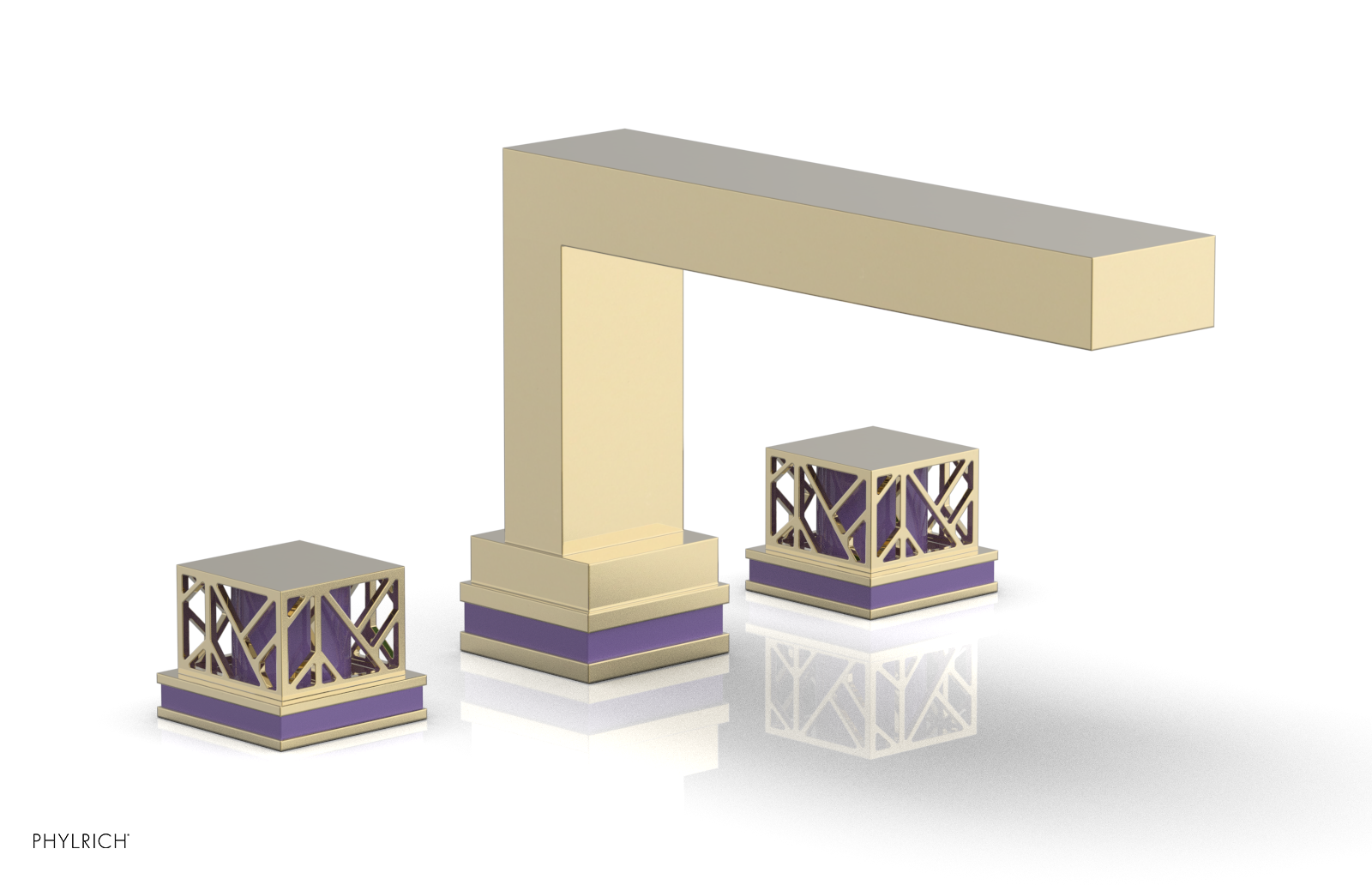 JOLIE Deck Tub Set - Square Handles with "Purple" Accents 222-41