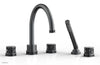 JOLIE Deck Tub Set with Hand Shower - Round Handles with "Black" Accents 222-48