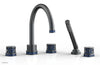 JOLIE Deck Tub Set with Hand Shower - Round Handles with "Navy Blue" Accents 222-48