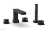 JOLIE Deck Tub Set with Hand Shower - Square Handles with "Black" Accents 222-49