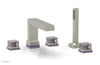 JOLIE Deck Tub Set with Hand Shower - Square Handles with "Purple" Accents 222-49