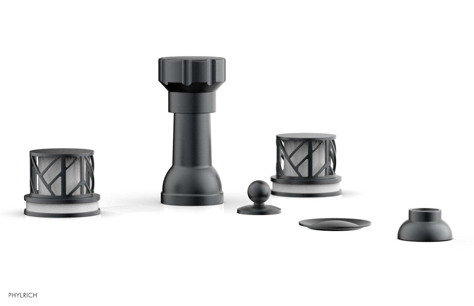 JOLIE Four Hole Bidet Set - Round Handles with "White Accents" 222-60