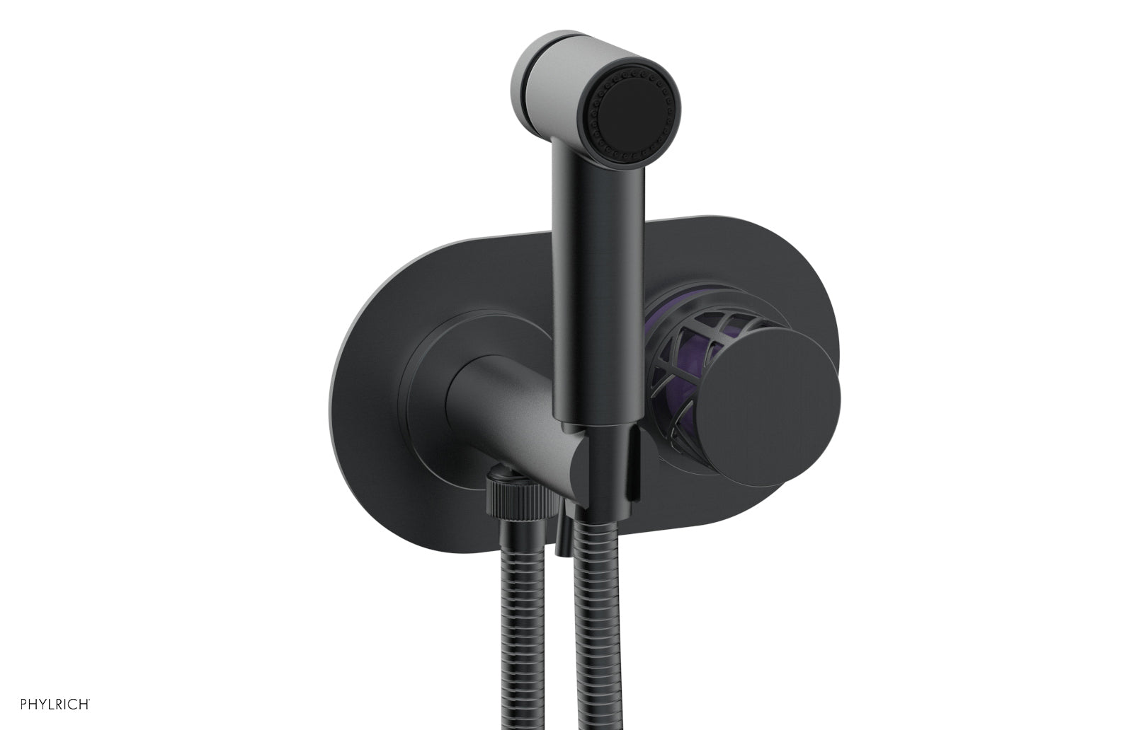 JOLIE Wall Mounted Bidet, Round Handle with "Purple" Accents 222-64