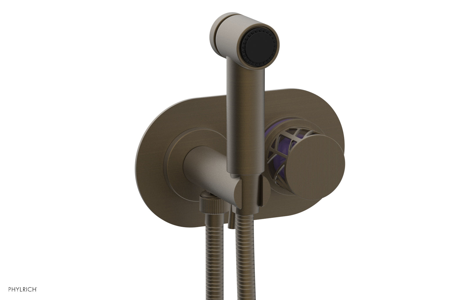 JOLIE Wall Mounted Bidet, Round Handle with "Purple" Accents 222-64