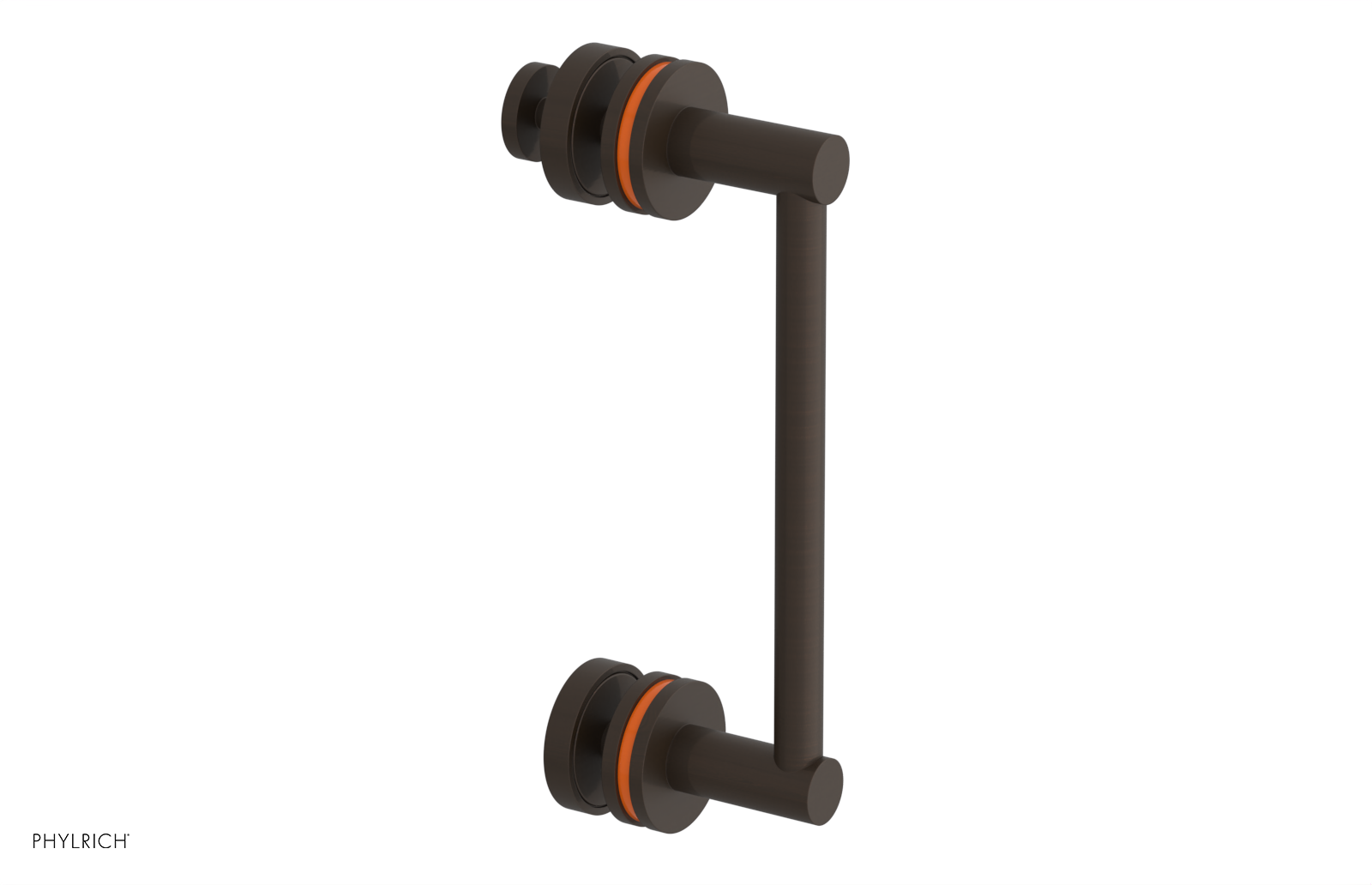 JOLIE - 8" Single Sided Shower Pull with "Orange" Accents 222-92-08