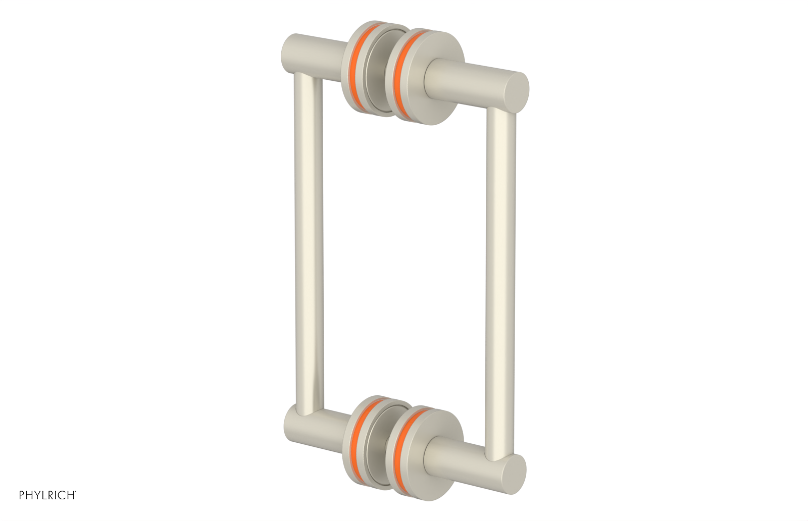 JOLIE - 8" Double Sided Shower Pull with "Orange" Accents 222-93-08