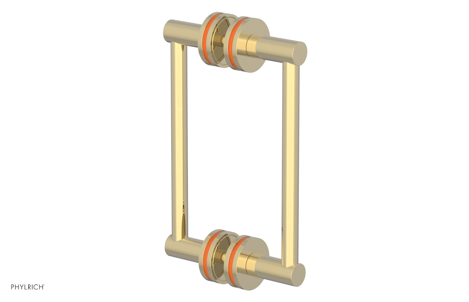 JOLIE - 8" Double Sided Shower Pull with "Orange" Accents 222-93-08