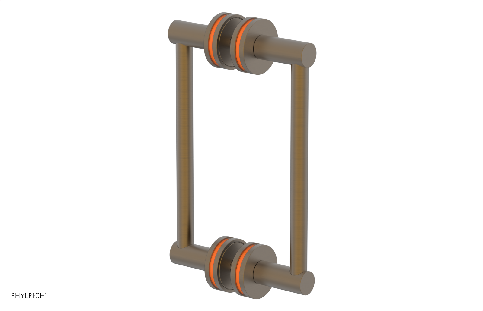 JOLIE - 8" Double Sided Shower Pull with "Orange" Accents 222-93-08