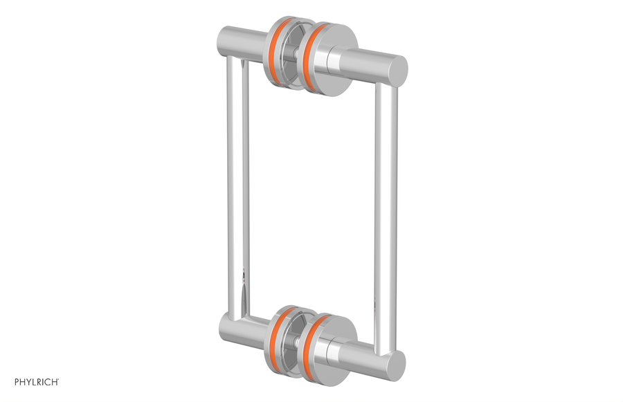 JOLIE - 8" Double Sided Shower Pull with "Orange" Accents 222-93-08
