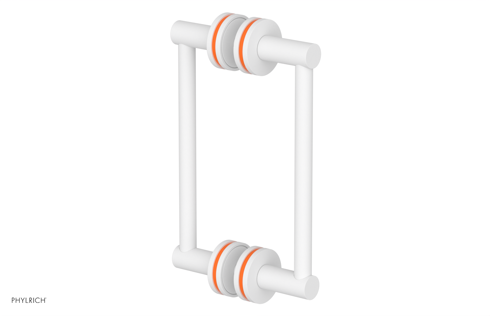 JOLIE - 8" Double Sided Shower Pull with "Orange" Accents 222-93-08