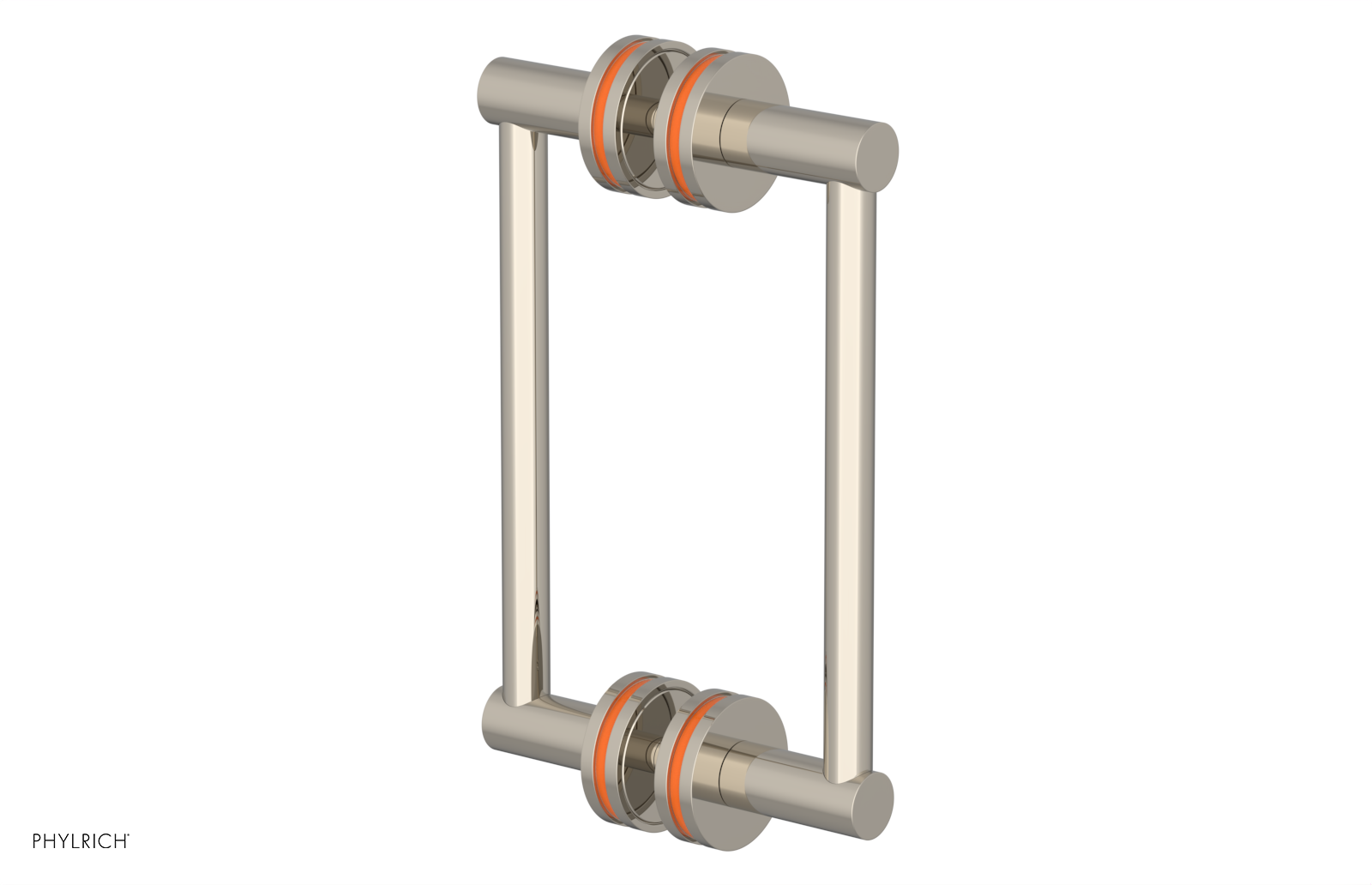 JOLIE - 8" Double Sided Shower Pull with "Orange" Accents 222-93-08