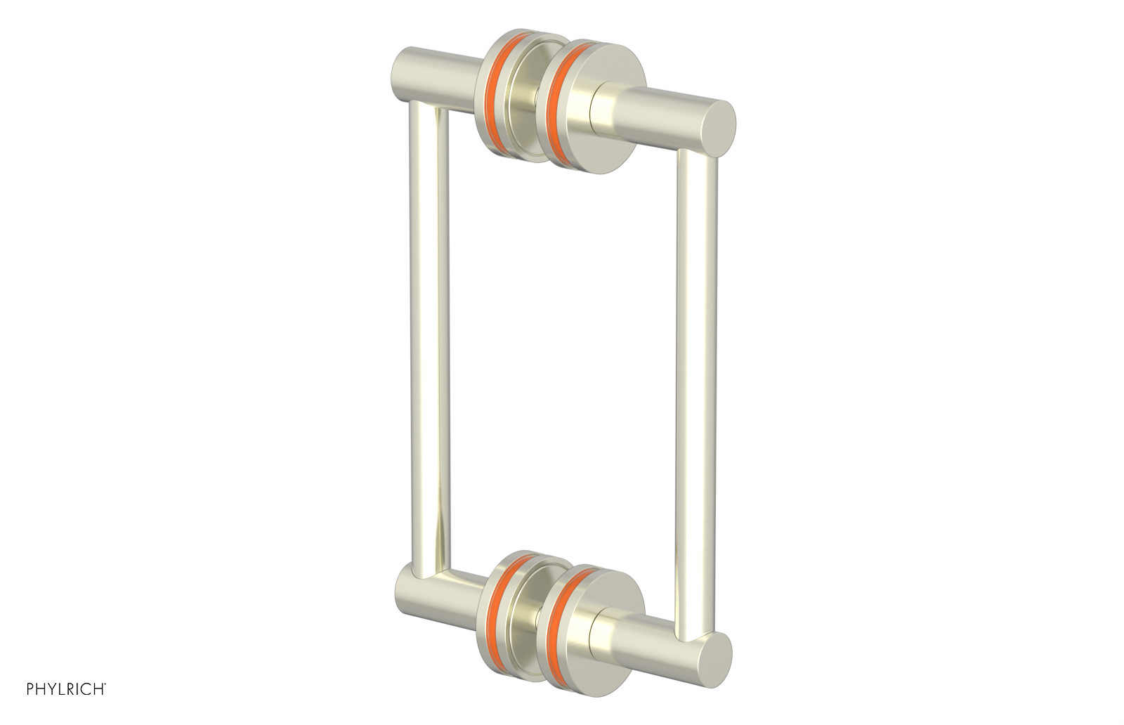 JOLIE - 8" Double Sided Shower Pull with "Orange" Accents 222-93-08
