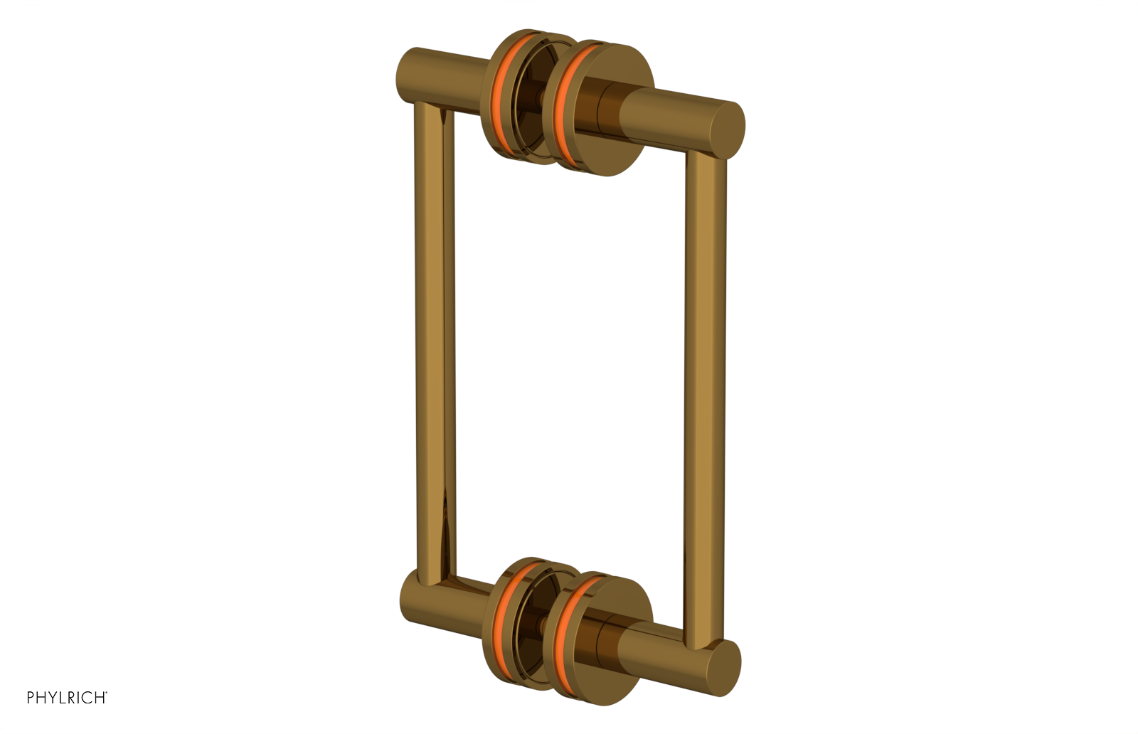 JOLIE - 8" Double Sided Shower Pull with "Orange" Accents 222-93-08