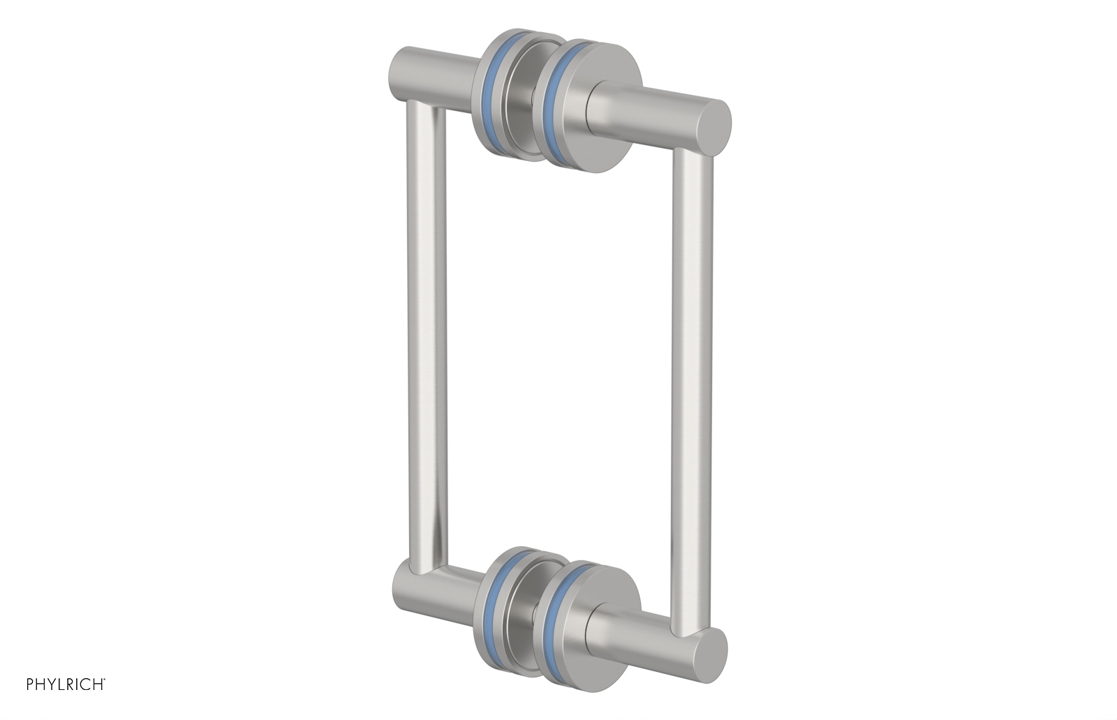 JOLIE - 8" Double Sided Shower Pull with "Light Blue" Accents 222-93-08