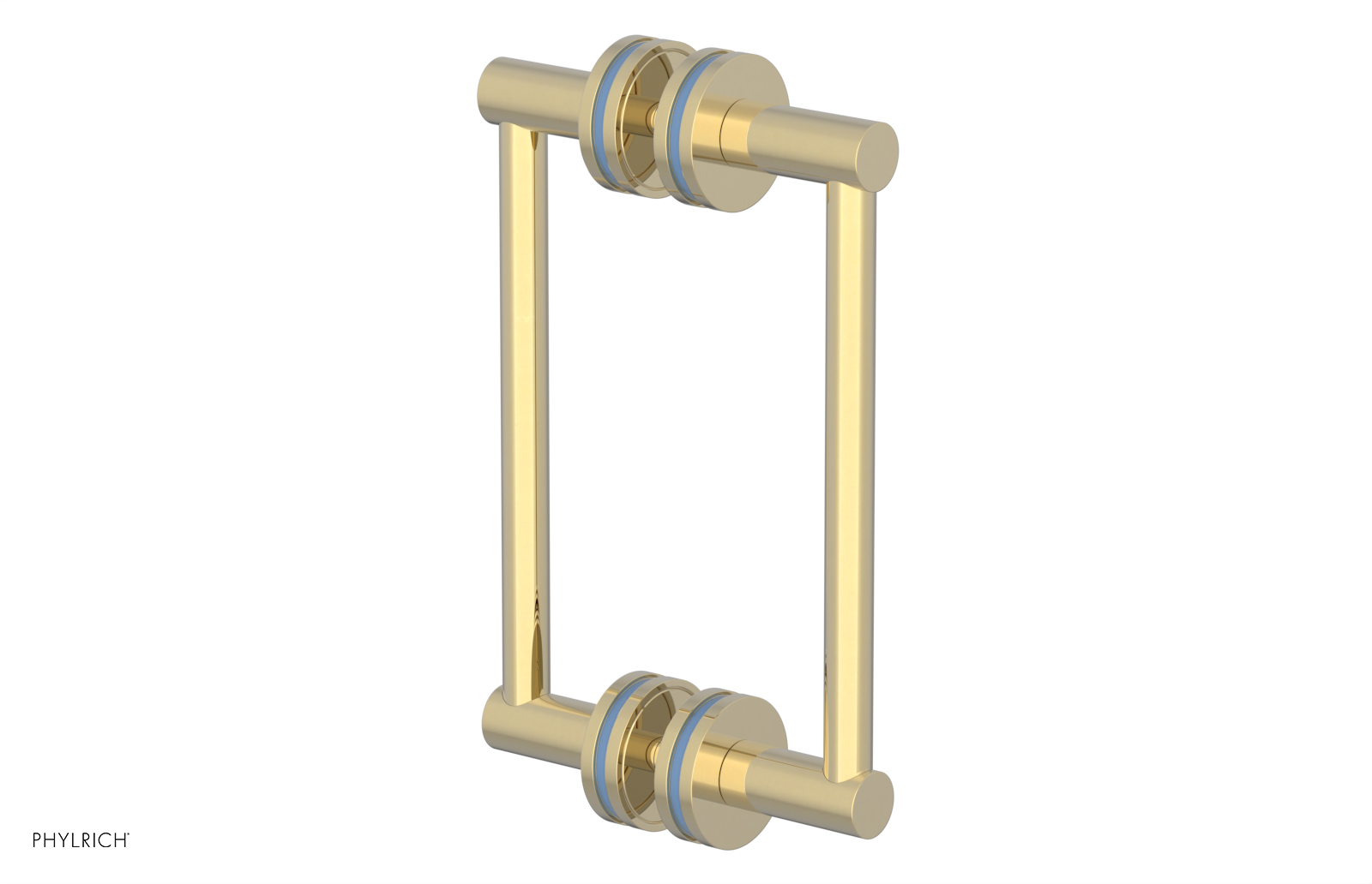 JOLIE - 8" Double Sided Shower Pull with "Light Blue" Accents 222-93-08