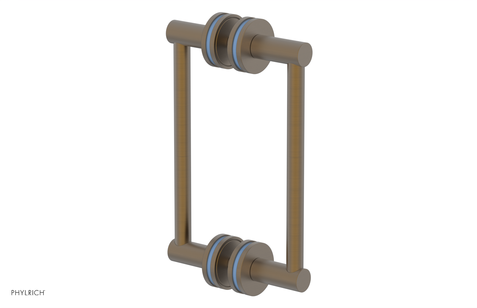 JOLIE - 8" Double Sided Shower Pull with "Light Blue" Accents 222-93-08