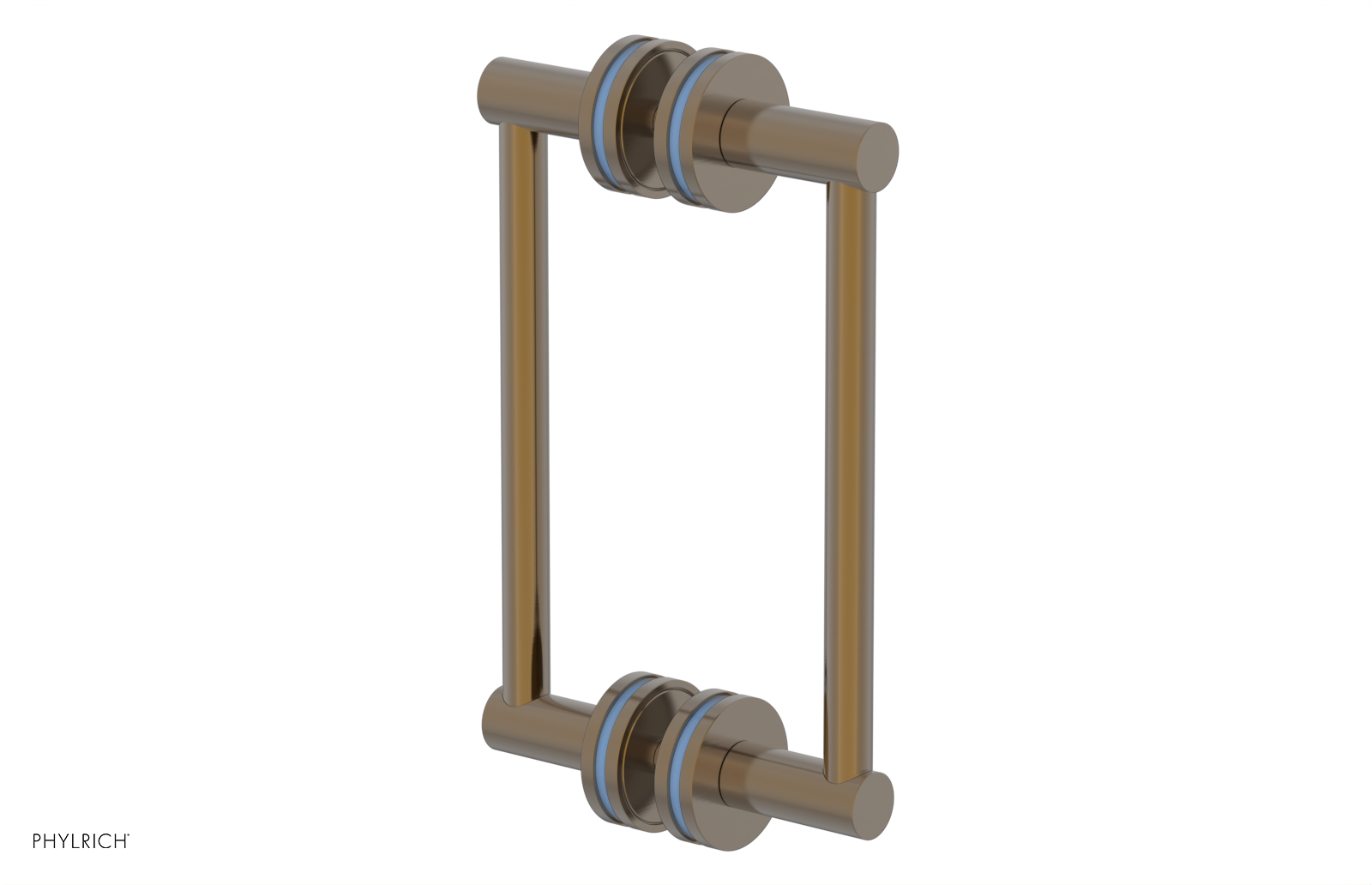 JOLIE - 8" Double Sided Shower Pull with "Light Blue" Accents 222-93-08