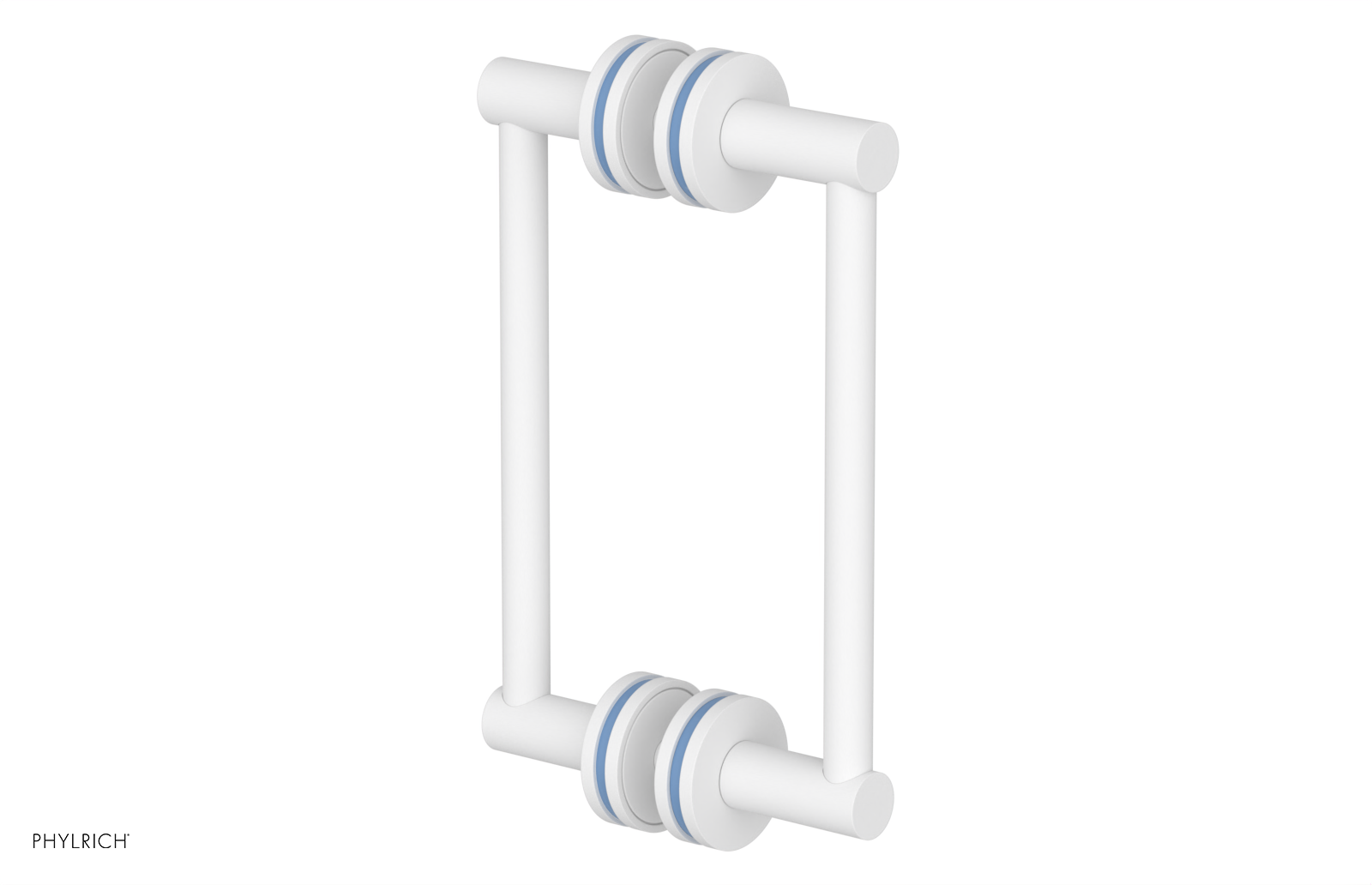 JOLIE - 8" Double Sided Shower Pull with "Light Blue" Accents 222-93-08