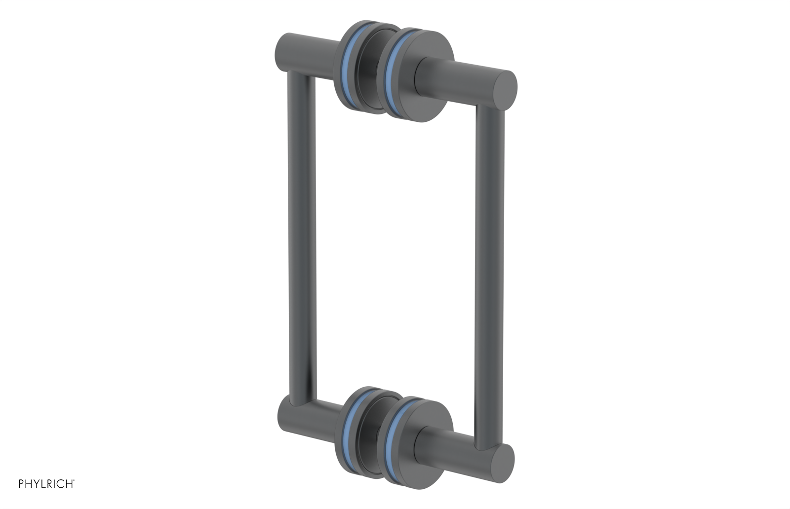 JOLIE - 8" Double Sided Shower Pull with "Light Blue" Accents 222-93-08