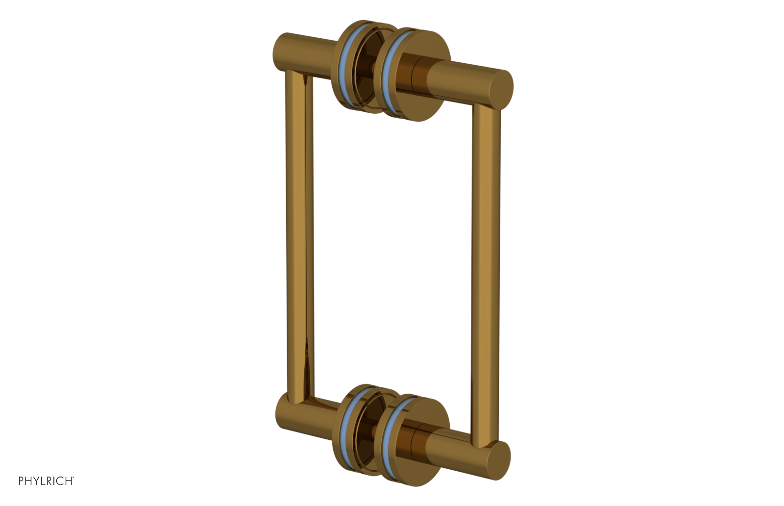 JOLIE - 8" Double Sided Shower Pull with "Light Blue" Accents 222-93-08